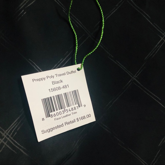 🆕 VERA BRADLEY PREPPY POLY TRAVEL DUFFEL BLACK🆕 - Picture 7 of 8